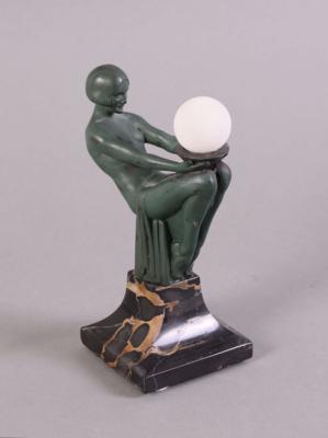 Kleine Tischlampe, im Stile Max le Verrier, - Schmuck, Kunst & Antiquitäten
