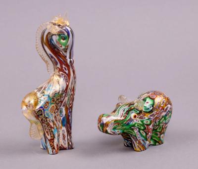 2 Tierfiguren, Kollektion Iprexiosi La Murrina/Murano, - Gioielli, arte e antiquariato