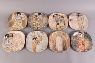 8 Wandteller "Gustav Klimt", - Schmuck, Kunst & Antiquitäten