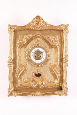 Spätbiedermeier-Rahmenuhr Mitte 19. Jahrhundert, - Šperky, umění a starožitnosti