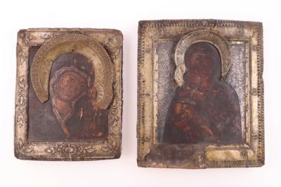 2 Ikonen "Gottesmutter von Kasan/ Vladimirskaja" - Jewelry, Art & Antiques
