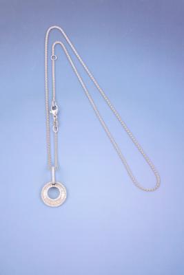 Brillant/Diamantanhänger Halskette zus. ca. 1 ct - Šperky, umění a starožitnosti