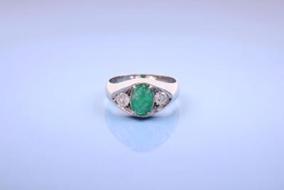 Brillant/Smaragd Ring - Šperky, umění a starožitnosti