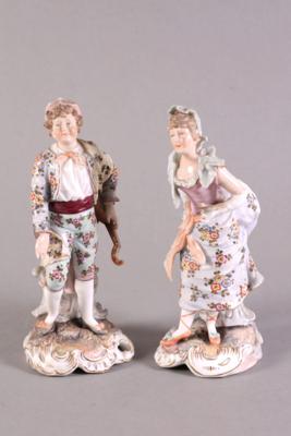 Figurenpaar, deutsches Porzellan, Marke Rudolstadt/Volkstedt, - Jewelry, Art & Antiques