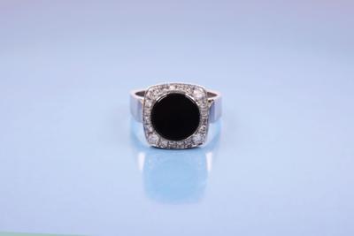 Brillant/Diamant/Onyx-Ring - Schmuck, Kunst & Antiquitäten