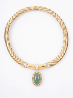 Brillant/Turmalin-Collier - Šperky, umění a starožitnosti