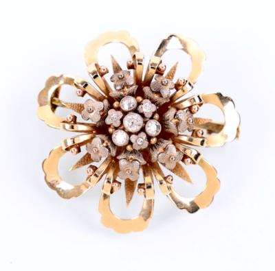 Diamant-Blütenbrosche - Jewelry, Art & Antiques