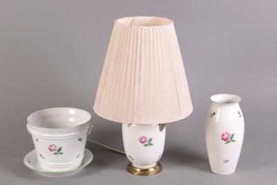 Tischlampe/Vase/Übertopf mit Untersatz, Wiener Porzellan, Marke Augarten, - Schmuck, Kunst & Antiquitäten