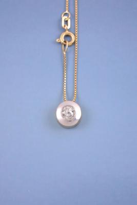Altschliffdiamant-Anhänger an Halskette ca. 0,50 ct, - Jewelry, Art & Antiques