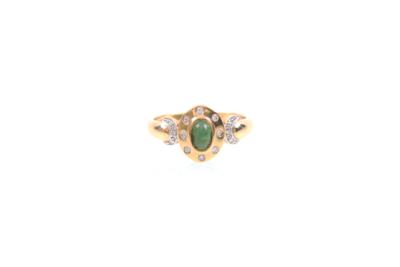 Brillant/Smaragd-Damenring - Šperky, umění a starožitnosti