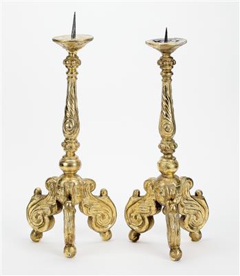 Paar spätbarocke Kerzenständer - Kunst, Antiquitäten und Juwelen