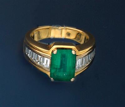 Diamant/Smaragdring - Kunst, Antiquitäten und Juwelen
