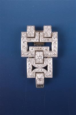 Altschliffbrillant/DiamantKleiderclip zus. ca 3,4 ct - Klenoty a Hodinky