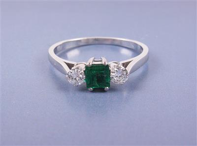 Smaragd/Brillant-Damenring - Jewellery and watches