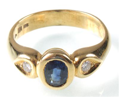 Saphir Brillant Damenring - Antiques, art and jewellery