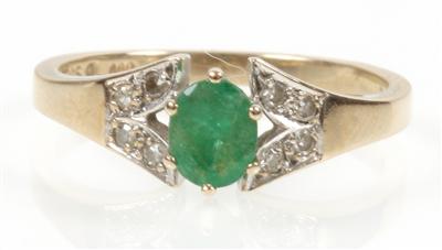 Smaragd Diamant Damenring - Arte, antiquariato e gioielli