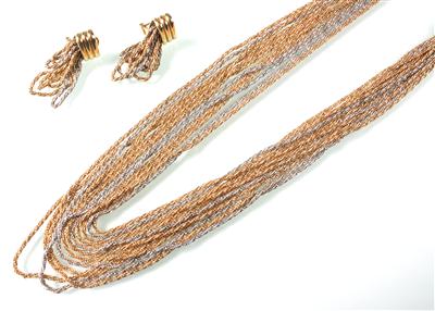 1 Collier, 2 Ohrclipgehänge - Kunst, Antiquitäten und Schmuck