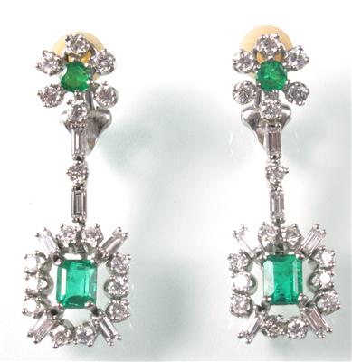 Diamant Smaragdohrclipsgehänge - Um?ní, starožitnosti, šperky