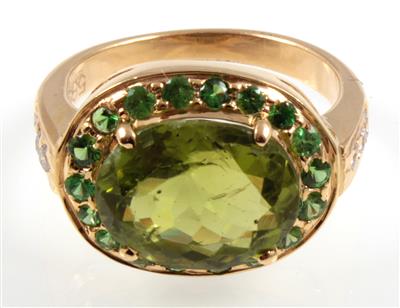 Peridotring 5,67 ct - Kunst, Antiquitäten und Schmuck