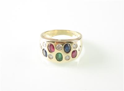 Brillant-Farbstein(Damen) Ring - Kunst, Antiquitäten und Schmuck