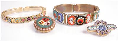 4 Stück Mosaik-Schmuck - Antiques, art and jewellery