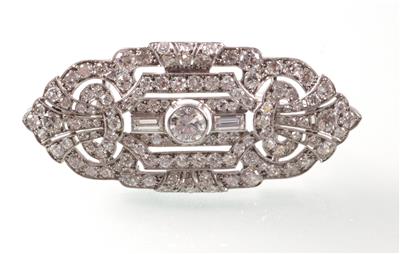 Brillant-Diamantbrosche zus. ca. 5,10 ct - Antiques, art and jewellery