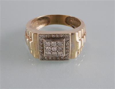 Brillant Diamant (Herren) ring - Art, antiques and jewellery