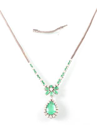 Smaragd Brillant Diamant Collier - Umění, starožitnosti a šperky