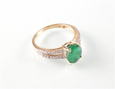 Smaragd Saphir (Damen) ring - Umění, starožitnosti a šperky