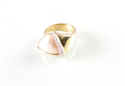 Brillant Mabeperlen (Damen) ring - Umění, starožitnosti a šperky