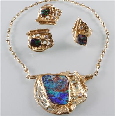 Brillant Opal Schmuckgarnitur - Umění, starožitnosti a šperky