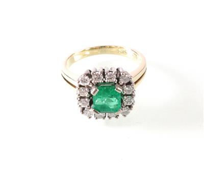 Brillant Smaragd (Damen) ring - Kunst, Antiquitäten und Schmuck
