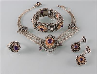 Trachtenschmuckset mit Amethysten - Kunst, Antiquitäten und Schmuck