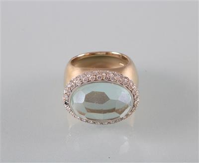 Pomellato Brillant Aquamarinring zus. ca. 1,20 ct