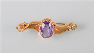 Brosche mit Amethyst - Arte, antiquariato e gioielli