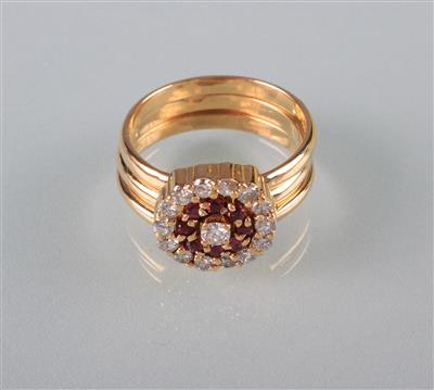 Rubin Brillantring ca.0,55 ct - Arte, antiquariato e gioielli