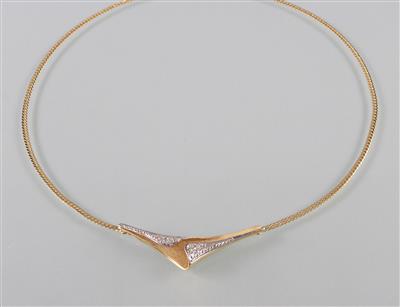 Diamantcollier ca.0,14 ct - Umění, starožitnosti, šperky