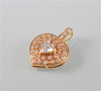 Brillant Diamantanhänger "Herz" zus. ca.1,60 ct - Umění, starožitnosti, šperky