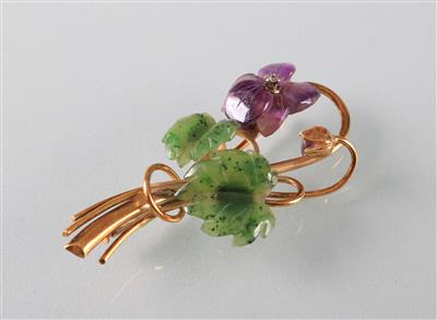 Blütenbrosche "Veilchen" - Umění, starožitnosti, šperky