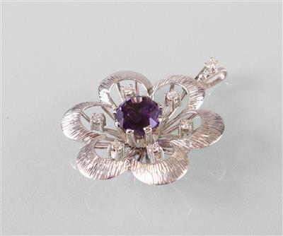 Amethyst Brillantanhänger zus. ca.0,30 ct - Umění, starožitnosti, šperky