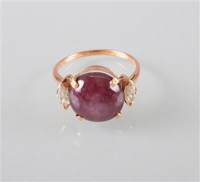 Rubin Diamantring - Antiques, art and jewellery