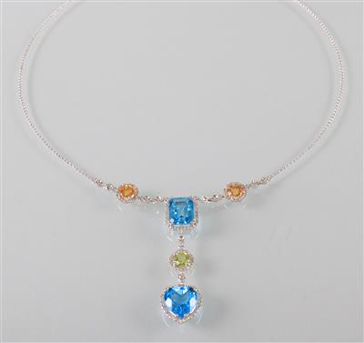 Schmuckstein Diamantcollier zus. ca. 0,50 ct - Umění, starožitnosti, šperky