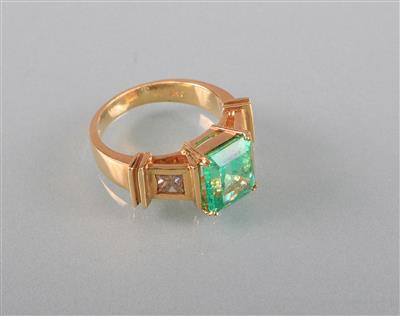 Smaragd Diamantring - Umění, starožitnosti, šperky