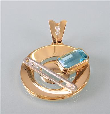 Brillant Aquamarin Anhänger - Antiques, art and jewellery