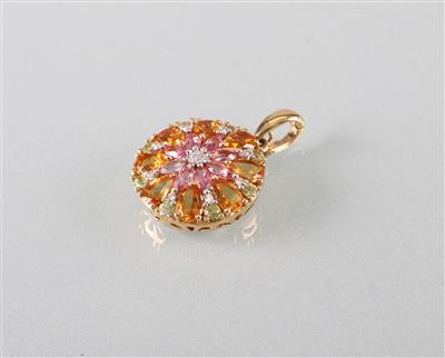 Schmuckstein Brillantanhänger zus. ca.0,10 ct - Umění, starožitnosti, šperky