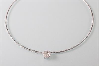 Collier 2-reihig mit Brillant Diamanten zus. ca. 0,55 ct - Umění, starožitnosti, šperky