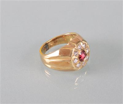 Rubin Brillantring zus. ca. 0,50 ct - Antiques, art and jewellery