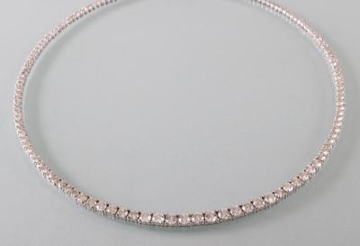 Brillantcollier im Verlauf zus.10 ct (grav.) - Arte, antiquariato e gioielli