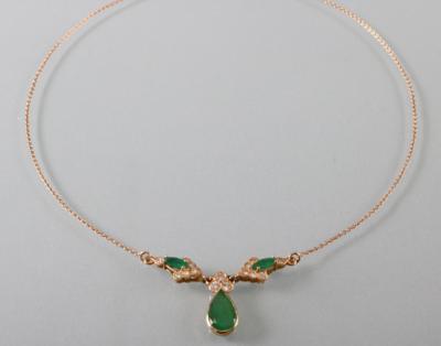 Smaragd Brillantcollier - Arte, antiquariato e gioielli