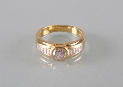 Brillant/Diamant Damenring zus. ca. 0,90 ct - Umělecké starožitnosti a šperky